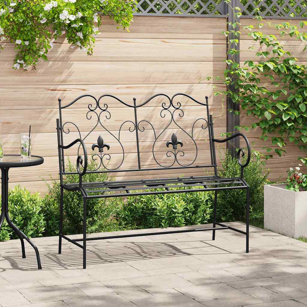 Banco de jardim Preto 104 x 54 x 93cm Aço