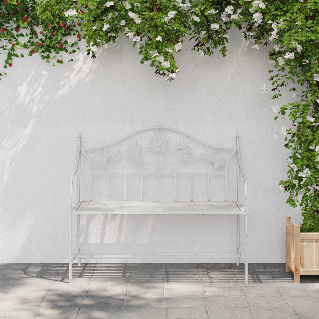 Banco de jardim Branco 104 x 54 x 93cm Aço
