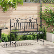 Banco de jardim Preto 104 x 54 x 93cm Aço