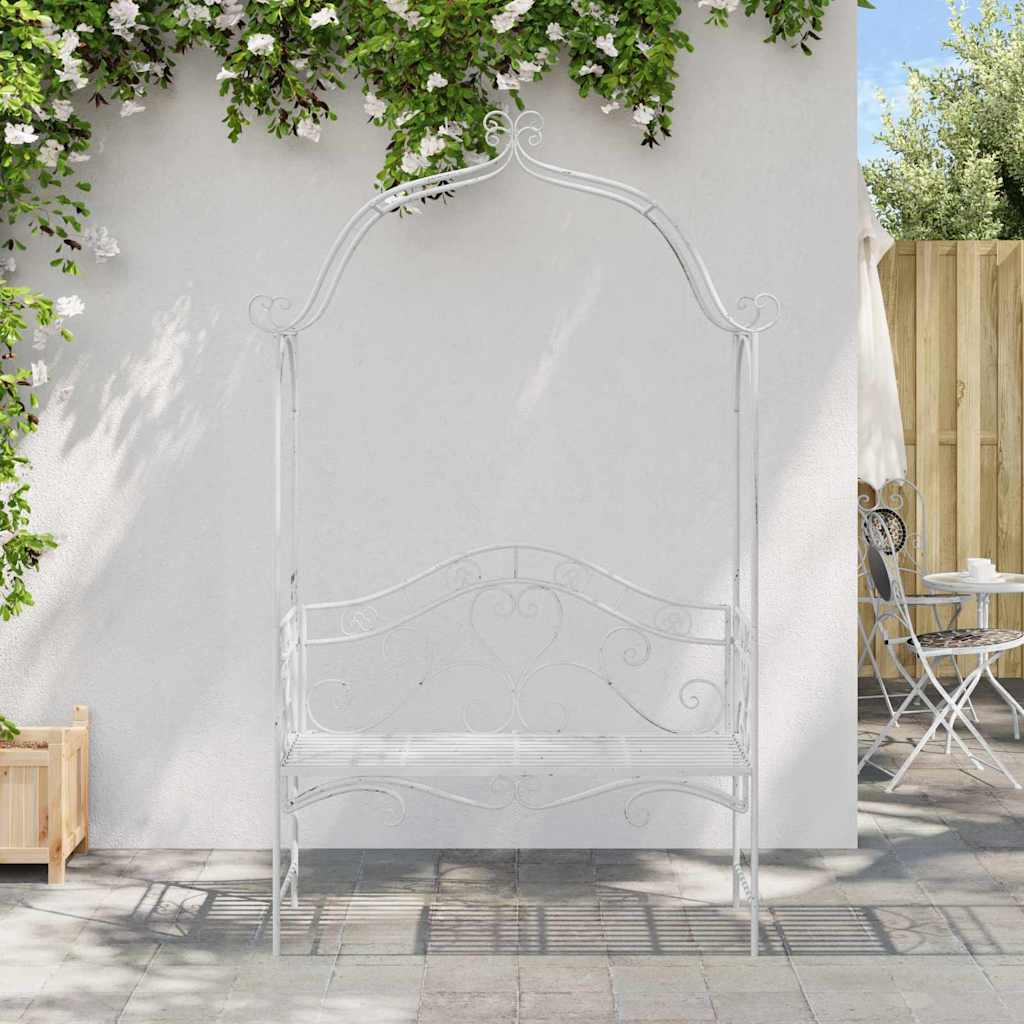 Banco de jardim com almofada Branco 104 x 54 x 93cm Aço