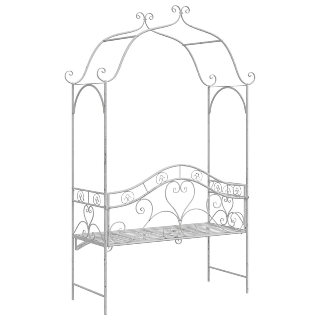 Banco de jardim com almofada Branco 104 x 54 x 93cm Aço