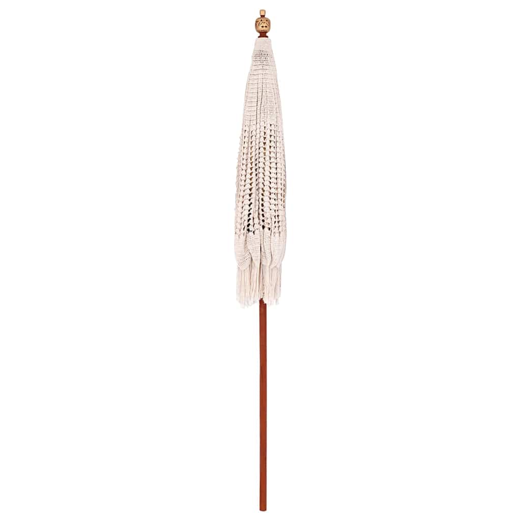 Guarda-sol Creme (185-195) x 250 cm Algodão e madeira sólida