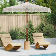 Guarda-sol Creme (250-255) x 250 cm Algodão e madeira sólida