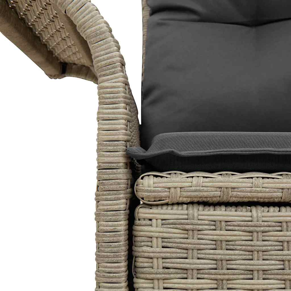 Sofá de jardim Cinzento-claro 141 x 62 x 69cm vime PE