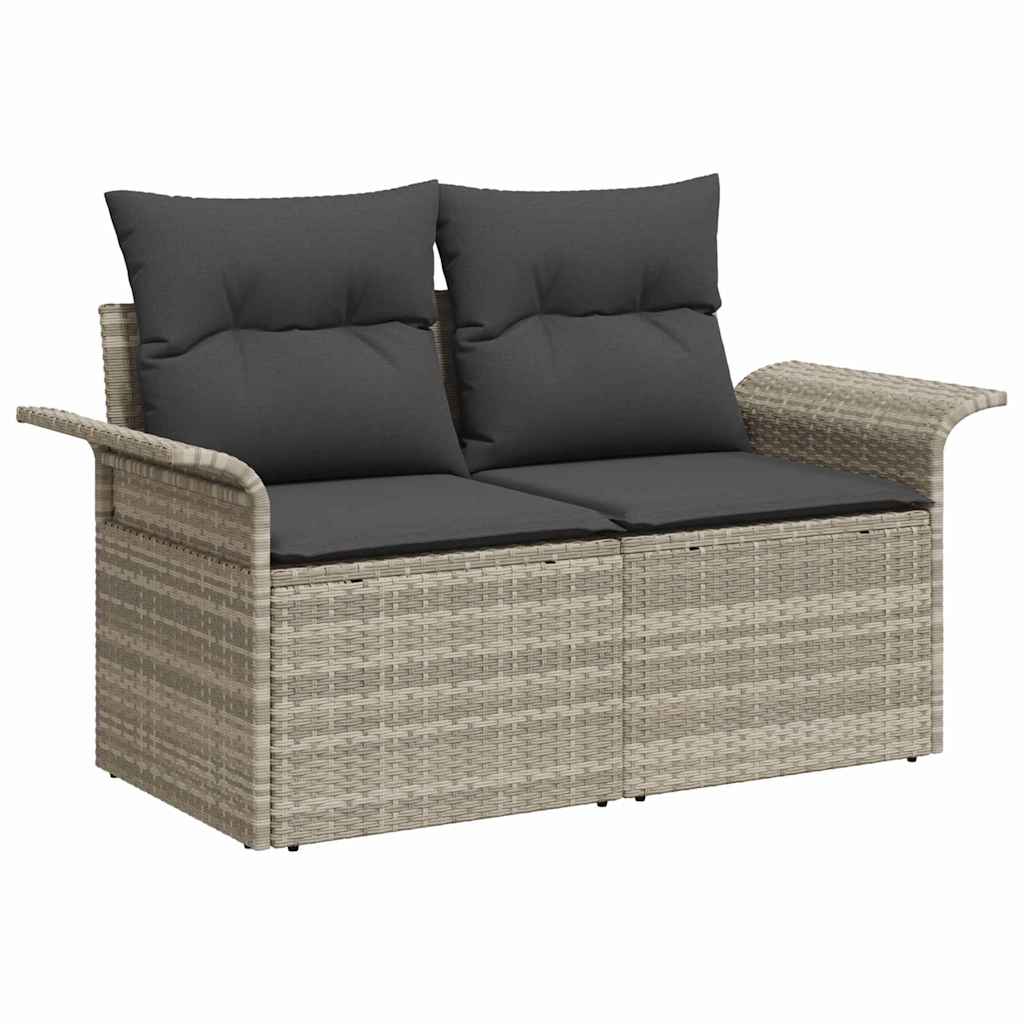 Sofá de jardim Cinzento-claro 141 x 62 x 69cm vime PE