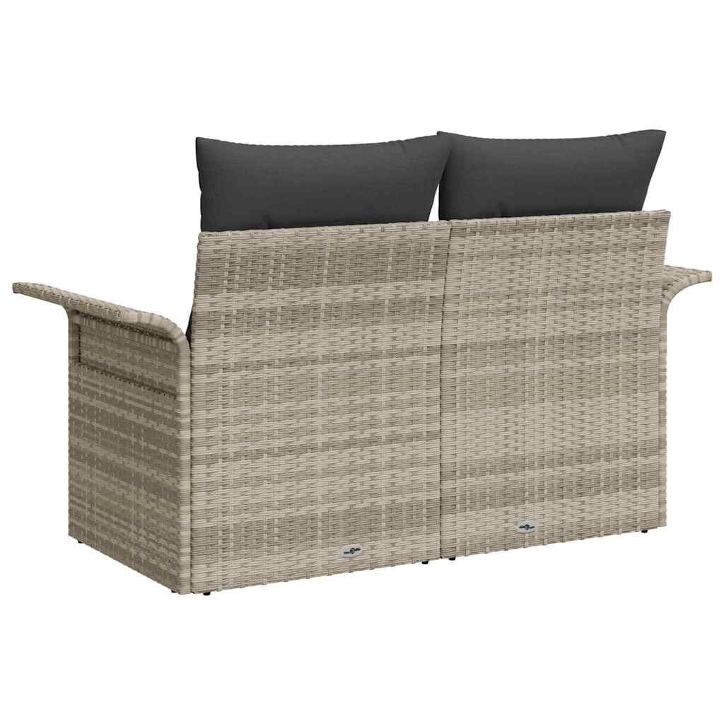 Sofá de jardim Cinzento-claro 141 x 62 x 69cm vime PE
