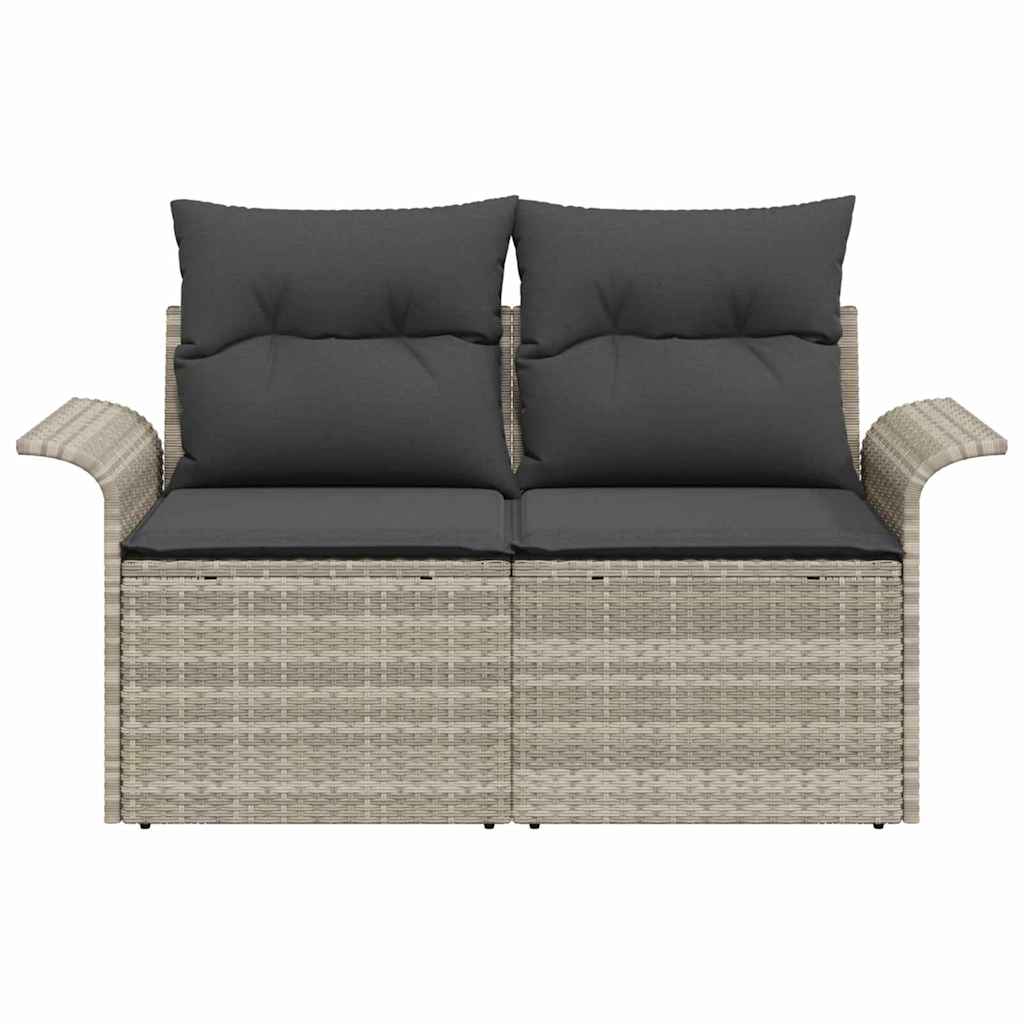 Sofá de jardim Cinzento-claro 141 x 62 x 69cm vime PE
