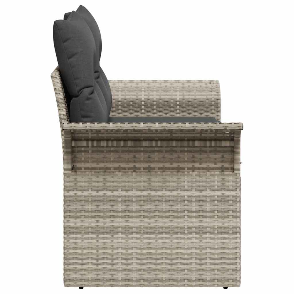 Sofá de jardim Cinzento-claro 141 x 62 x 69cm vime PE