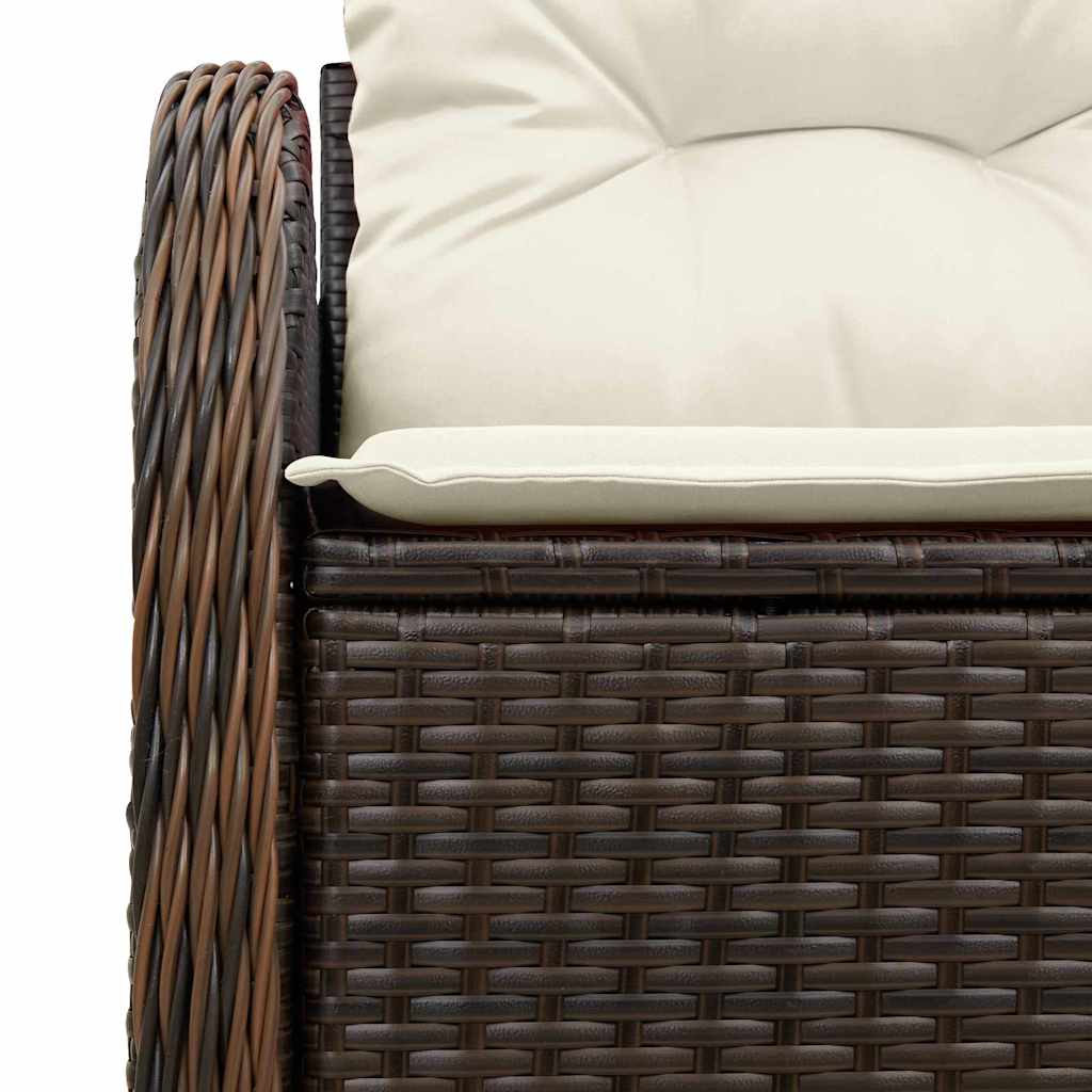 Sofá de jardim com almofada Castanho 121 x 62 x 69cm vime PE