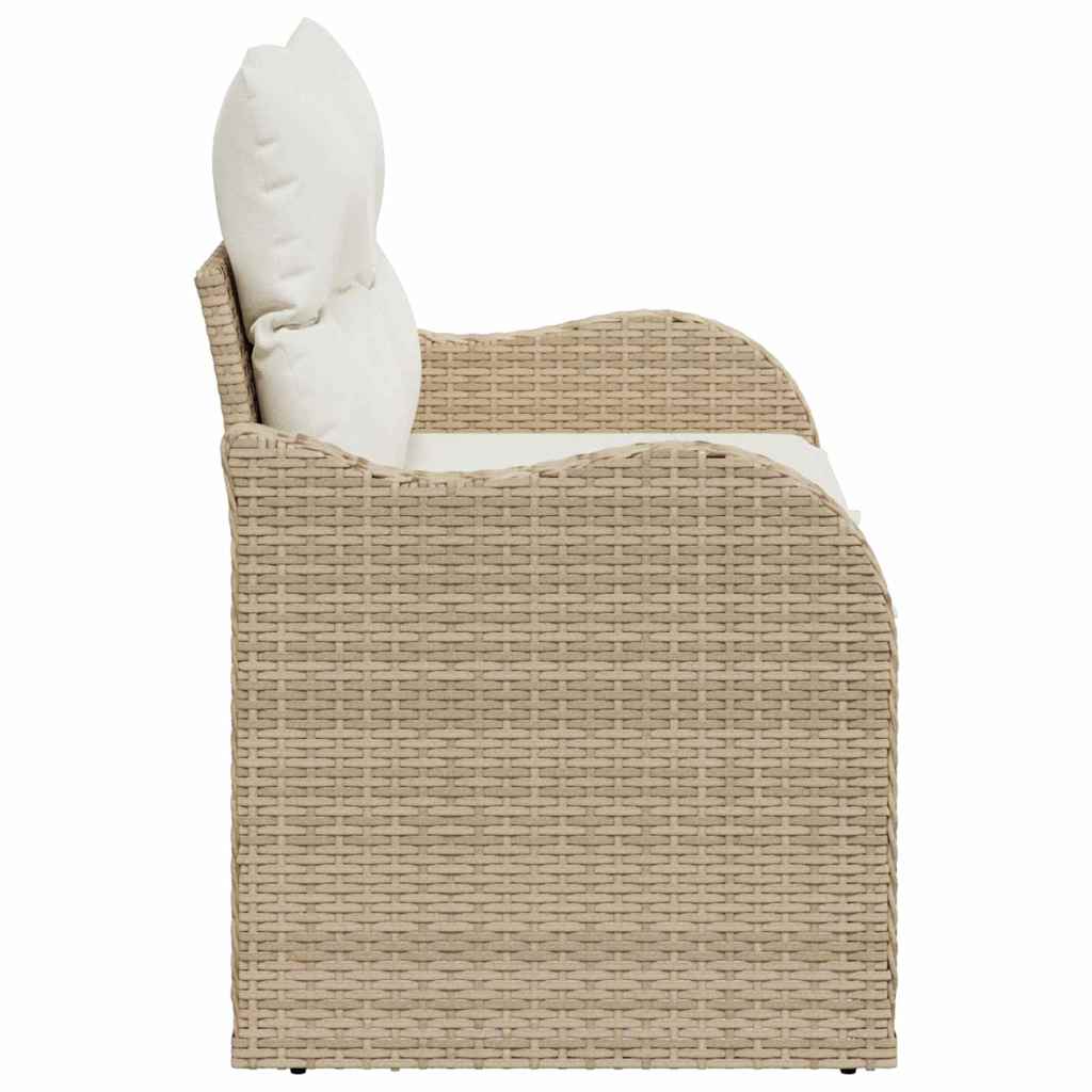 Sofá de jardim com almofada Bege 121 x 62 x 69cm vime PE