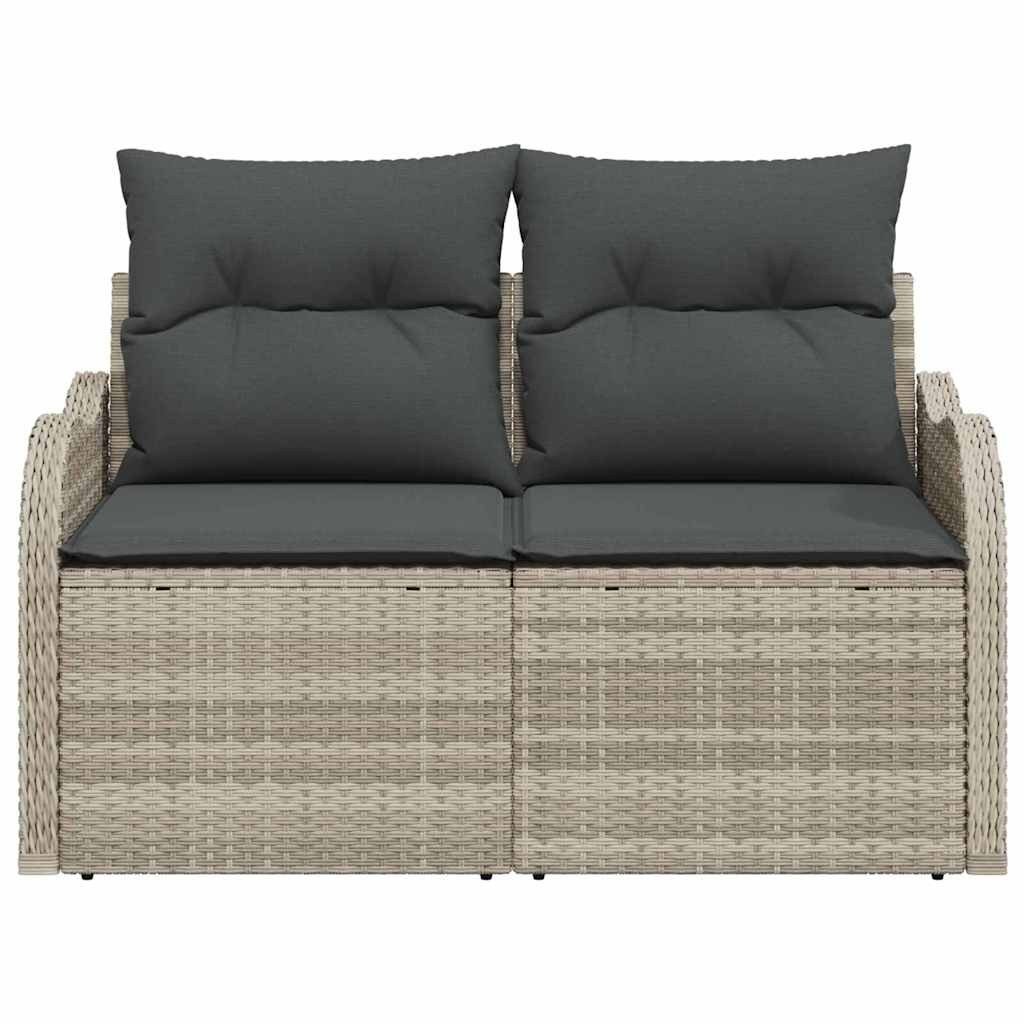 Sofá de jardim Cinzento-claro 121 x 62 x 69cm vime PE