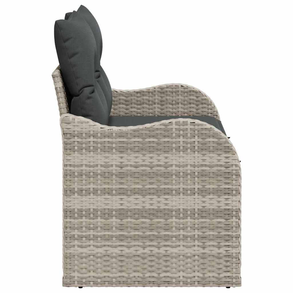 Sofá de jardim Cinzento-claro 121 x 62 x 69cm vime PE