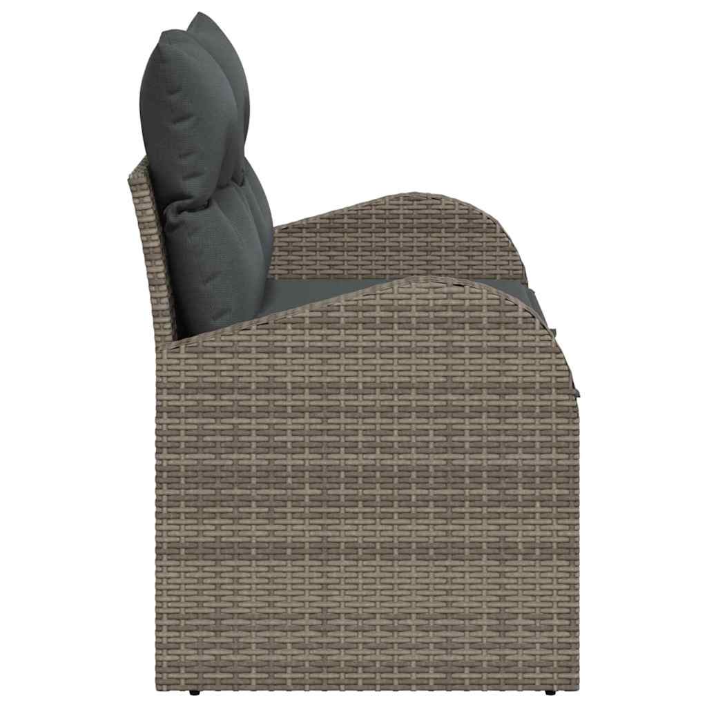 Sofá de jardim com almofada Cinzeto 124 x 62 x 69cm vime PE