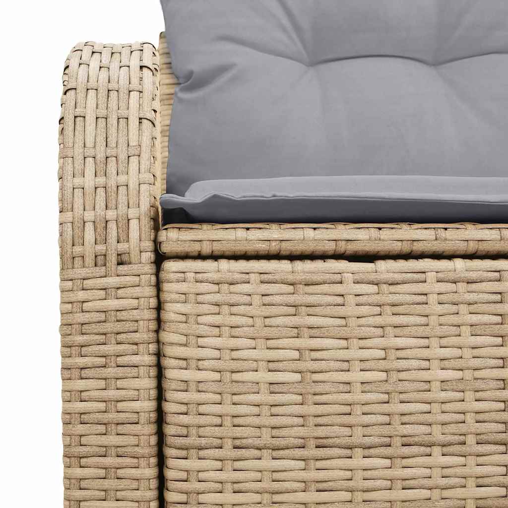 Sofá de jardim com almofada Bege 124 x 62 x 69cm vime PE