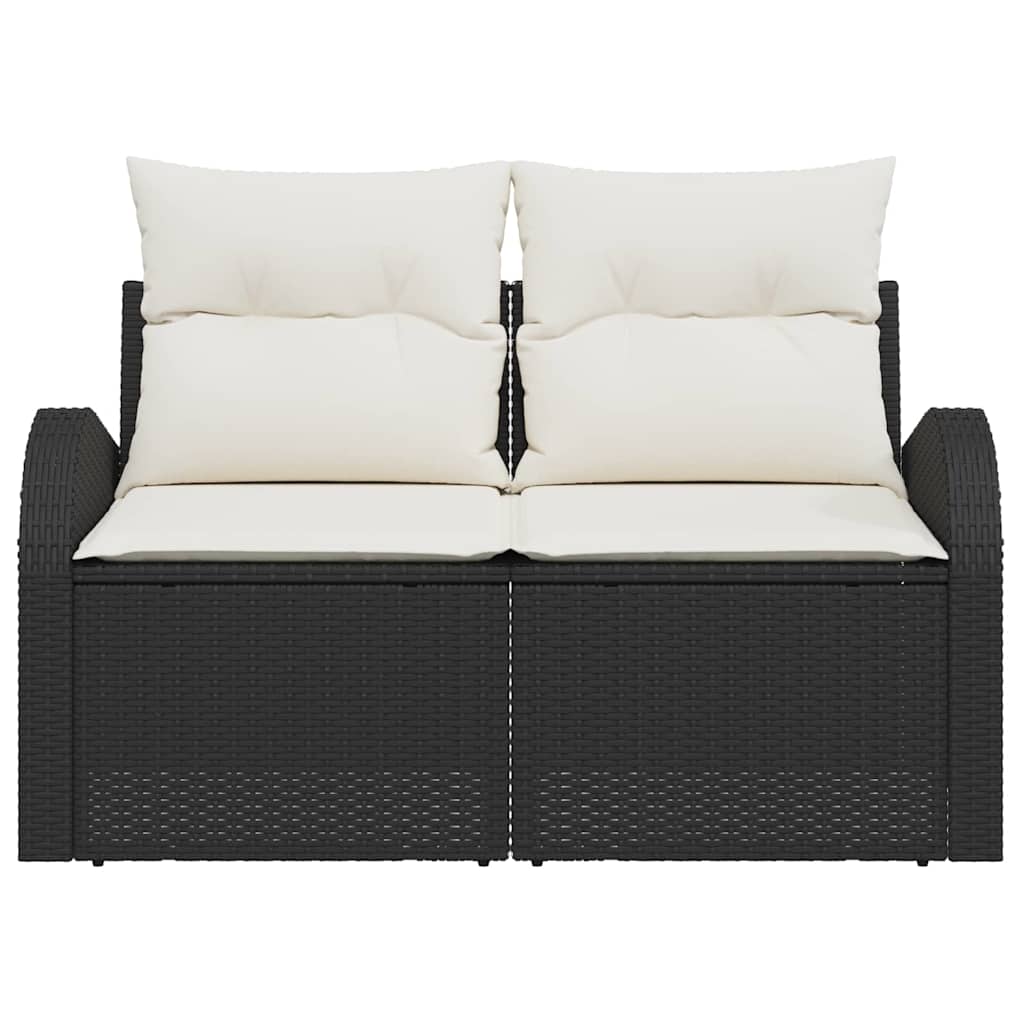 Sofá de jardim Preto 124 x 62 x 69cm vime PE