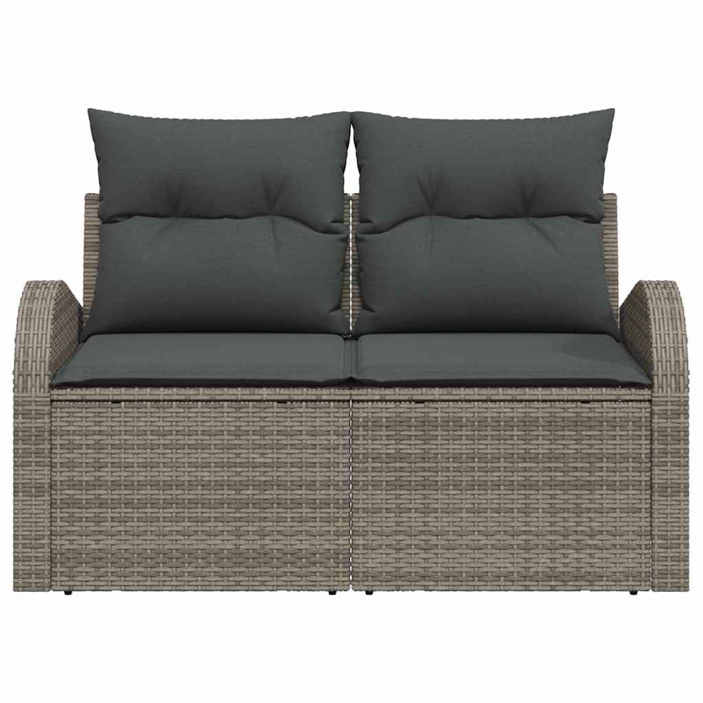 Sofá de jardim com almofada Cinzeto 124 x 62 x 69cm vime PE
