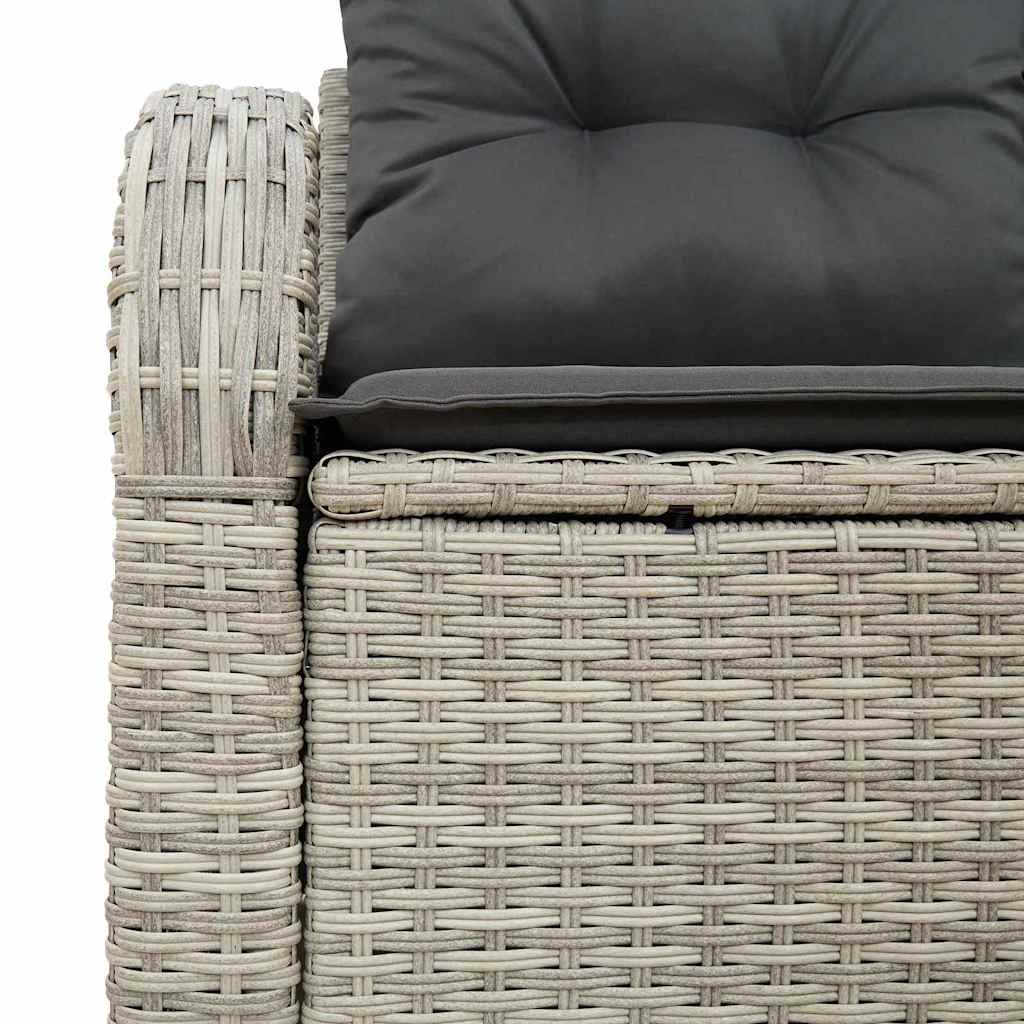 Sofá de jardim Cinzento-claro 124 x 62 x 69cm vime PE
