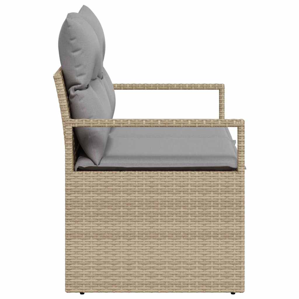 Sofá de jardim com almofada Bege 120 x 62 x 69cm vime PE