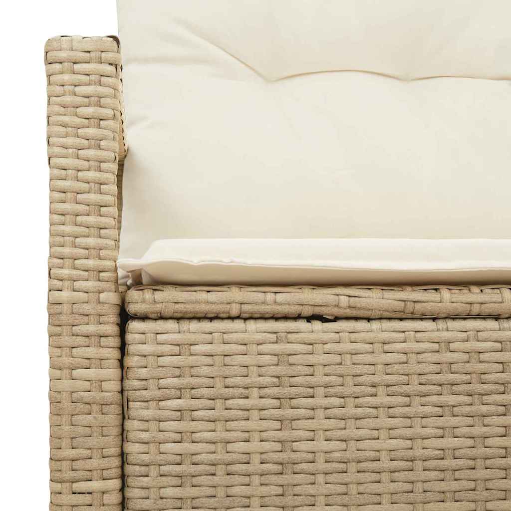 Sofá de jardim com almofada Bege 120 x 62 x 69cm vime PE