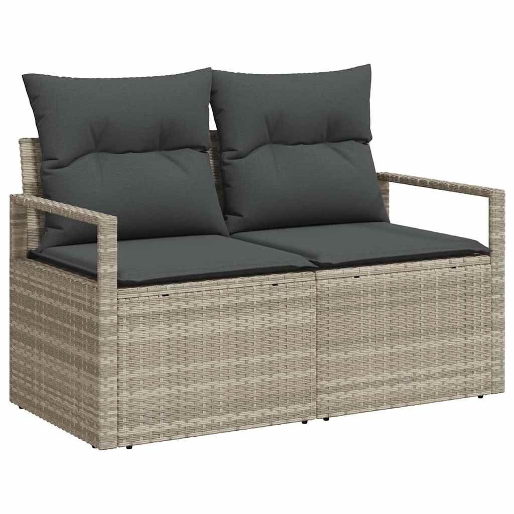 Sofá de jardim com almofada Cinzeto 120 x 62 x 69cm vime PE
