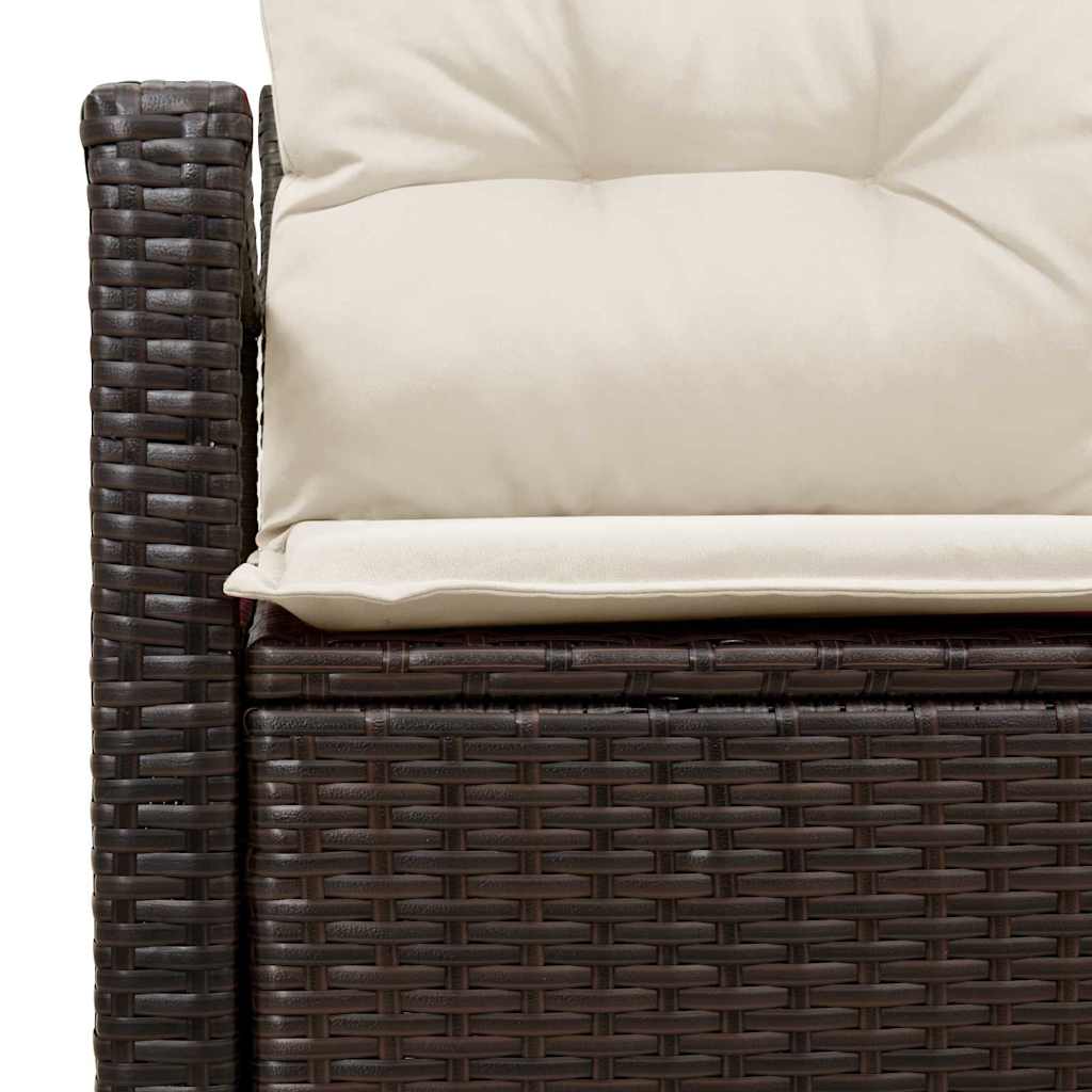Sofá de jardim com almofada Castanho 120 x 62 x 69cm vime PE