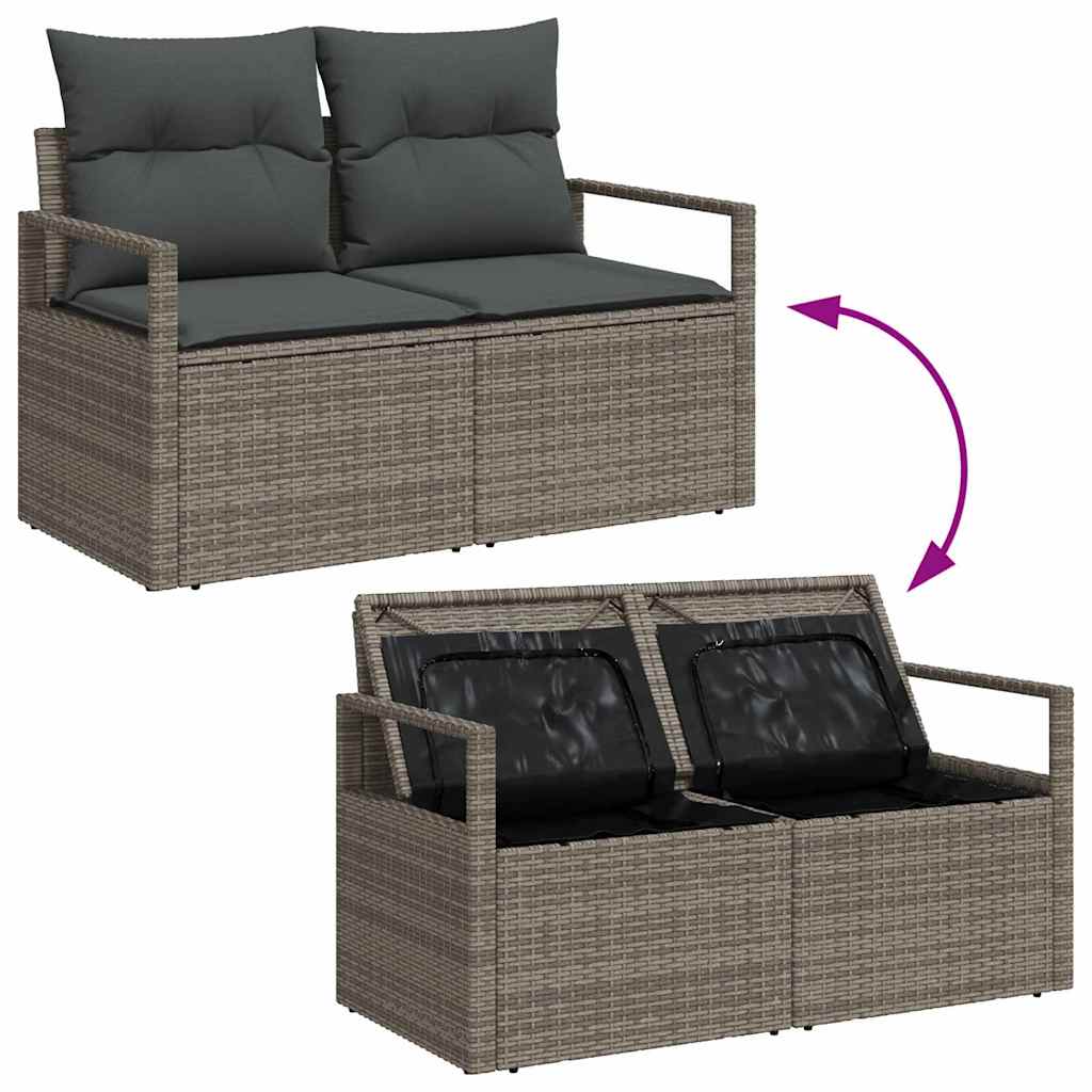 Sofá de jardim com almofada Cinzeto 120 x 62 x 69cm vime PE