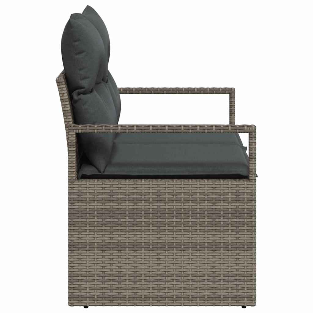 Sofá de jardim com almofada Cinzeto 120 x 62 x 69cm vime PE