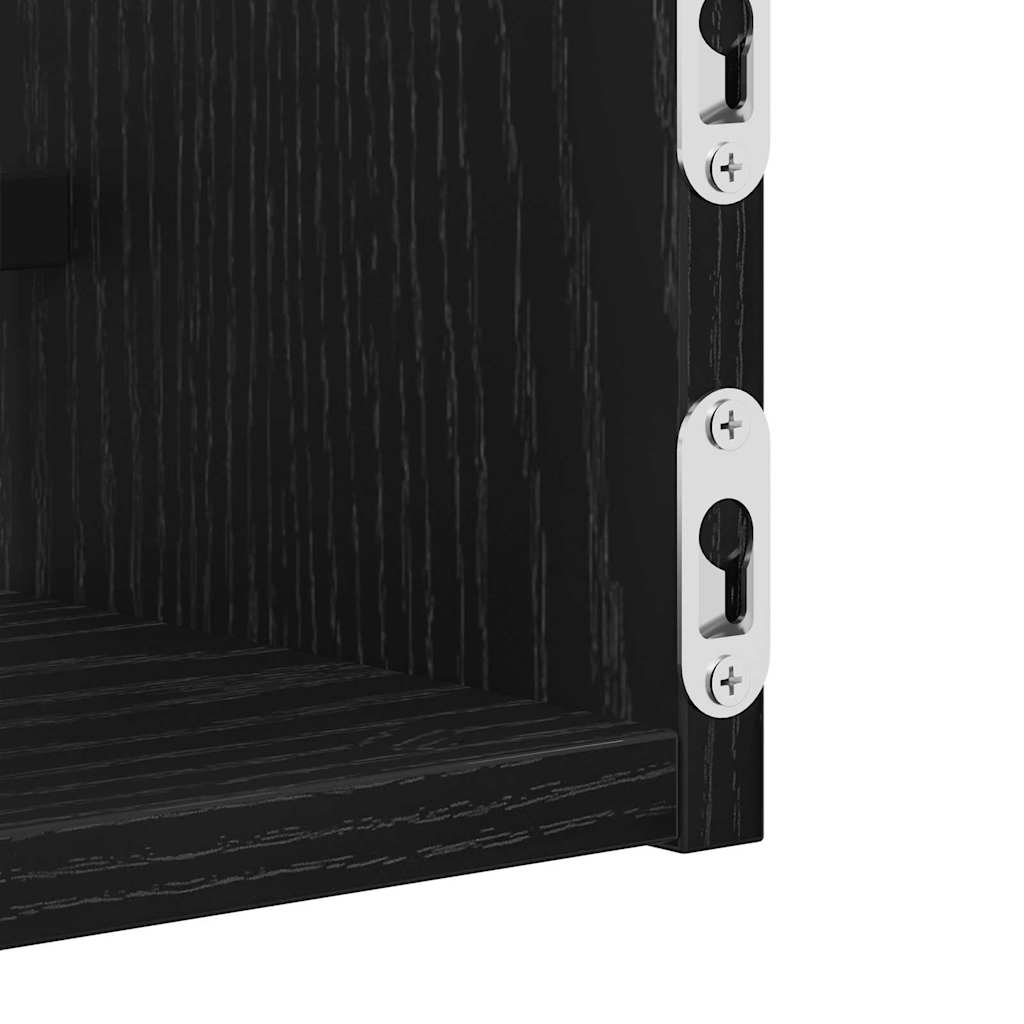 Prateleira de Parede 2 pcs Carvalho preto 60 x 16 x 14 cm