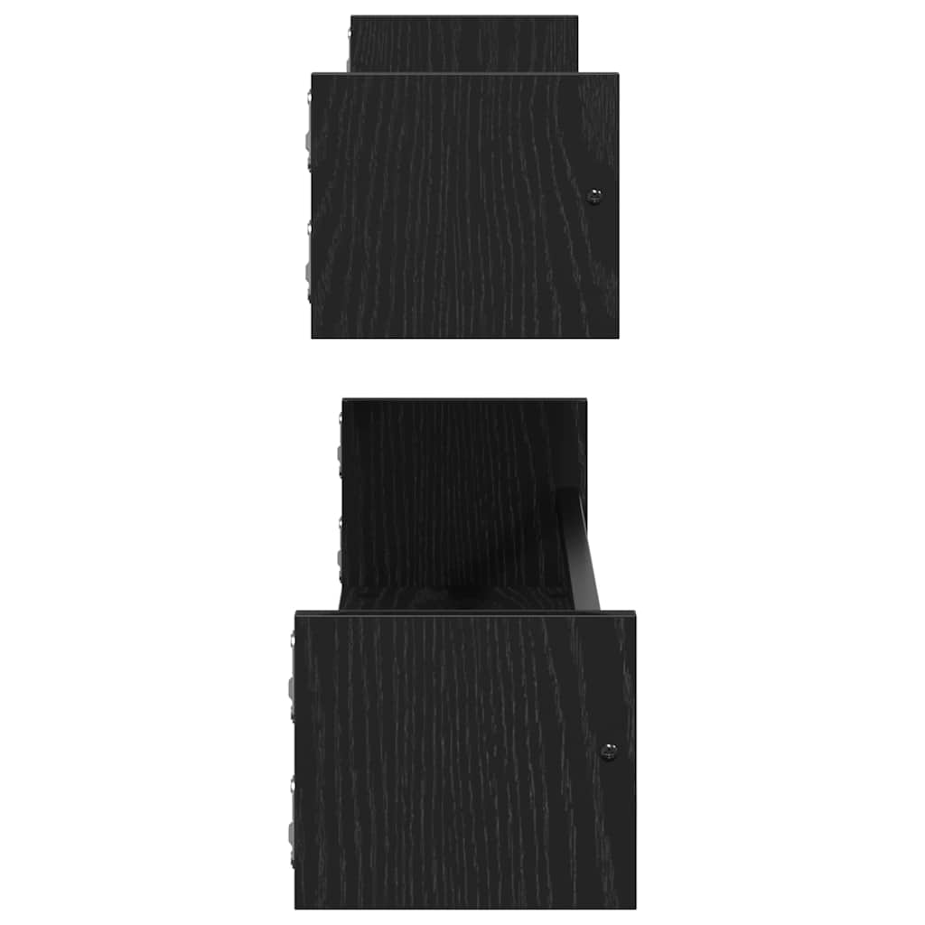 Prateleira de Parede 2 pcs Carvalho preto 80 x 16 x 14 cm