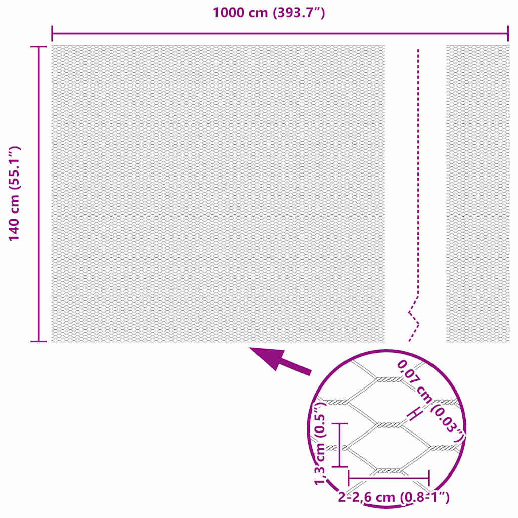 Cerca Hexagonal Cinzeto 1.4 x 10 m Aço