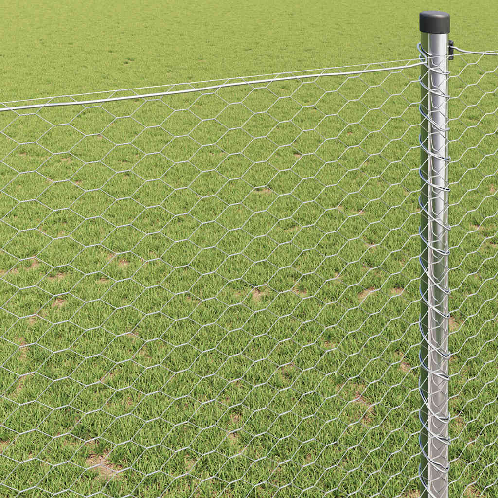 Cerca Hexagonal Prateado 0.6 x 25 m Aço galvanizado