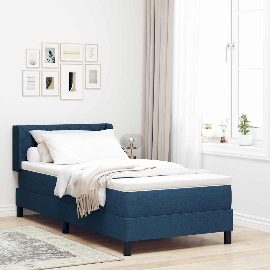 Cama box spring com colchão com colchão Azul 90 x 200 cm
