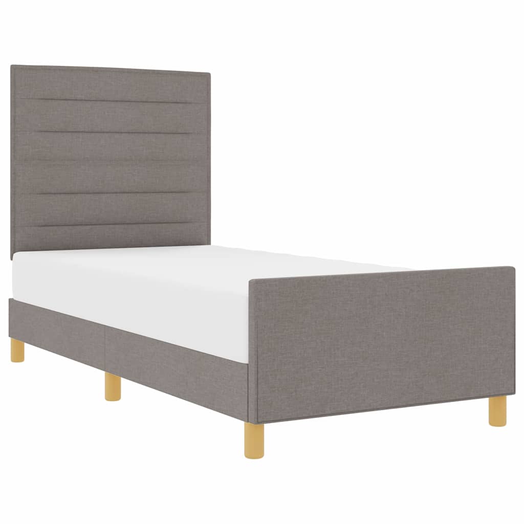 Estrutura da Cama Cinzento-acastanhado 100 x 200 cm tecido