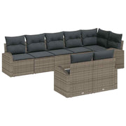 Conjunto de Sofá de Jardim 8 pcs Cinzeto Rattan Sintético