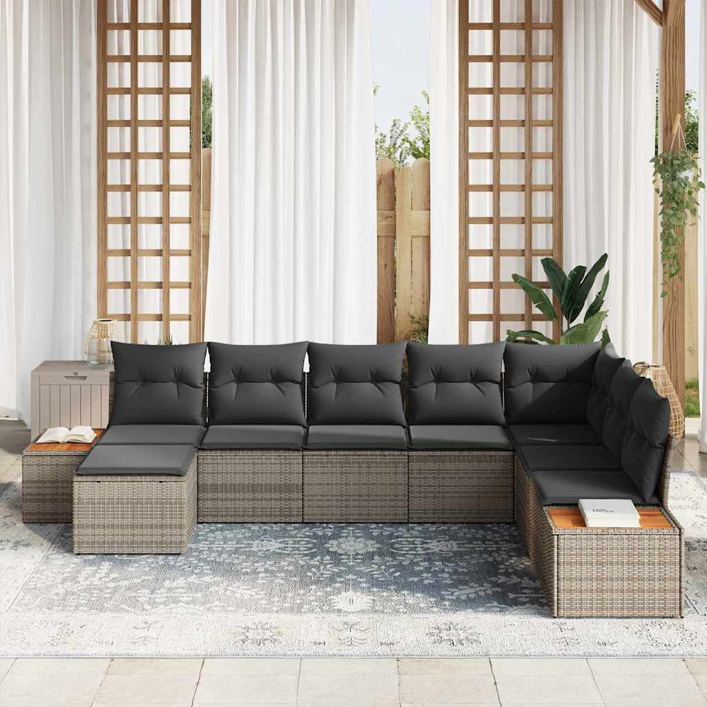 Conjunto de Sofá de Jardim 8 pcs Cinzeto 319 x 209 x 85 cm