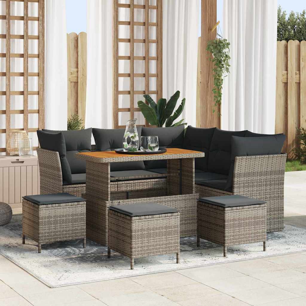 Conjunto de Sofá de Jardim 9 pcs Cinzeto 110 x 55 x 71 cm