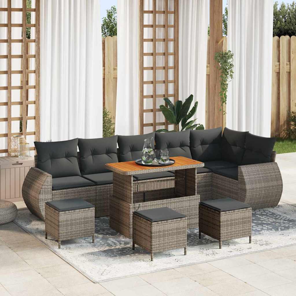 Conjunto de Sofá de Jardim 10 pcs Cinzeto 110 x 55 x 71 cm