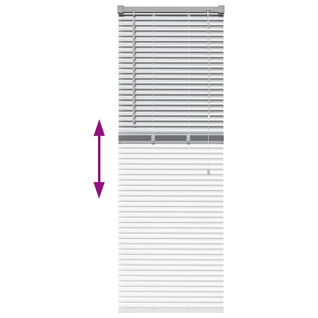 Persiana de Janela com cortinas Manual Prateado Alumínio