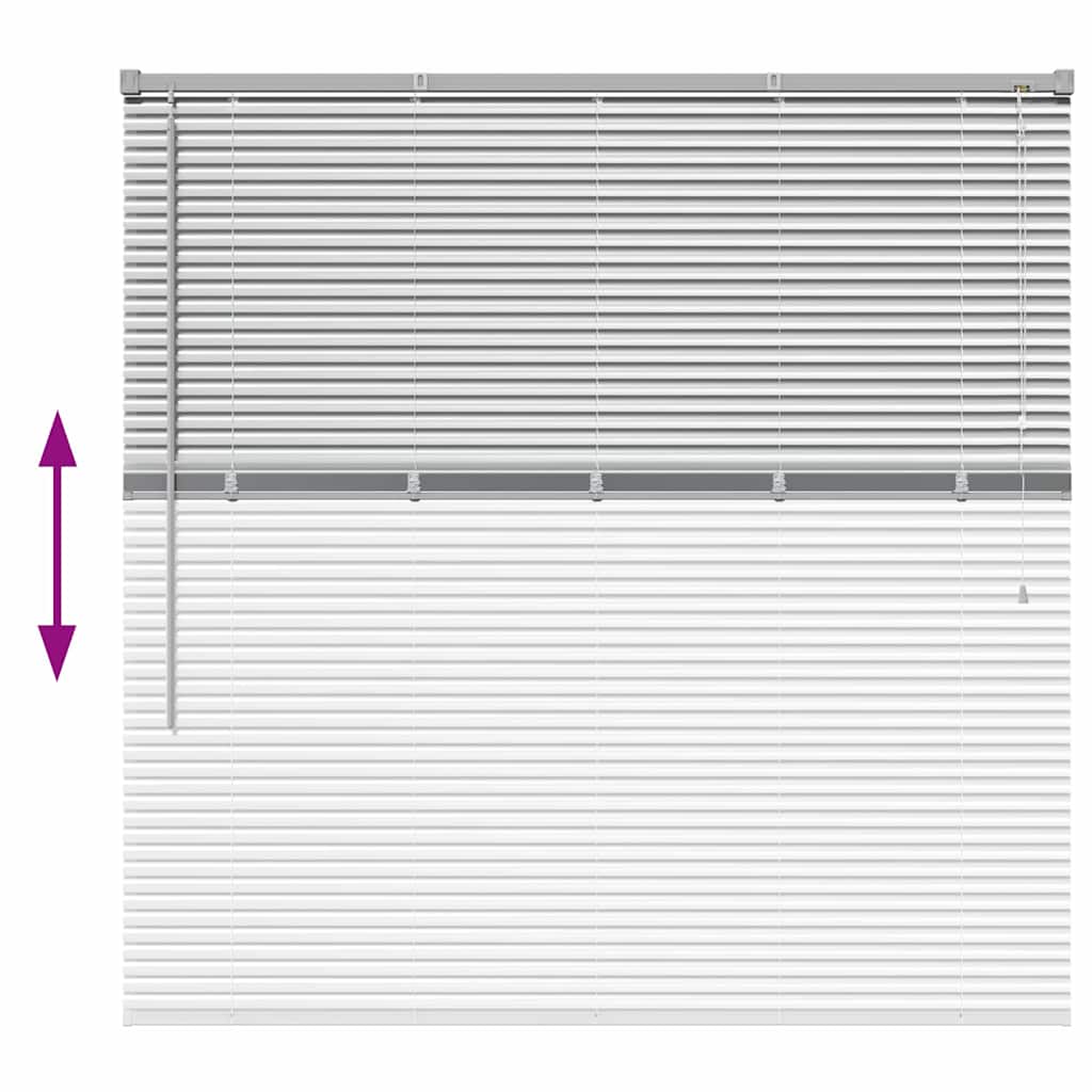 Persiana de Janela com cortinas Manual Prateado Alumínio