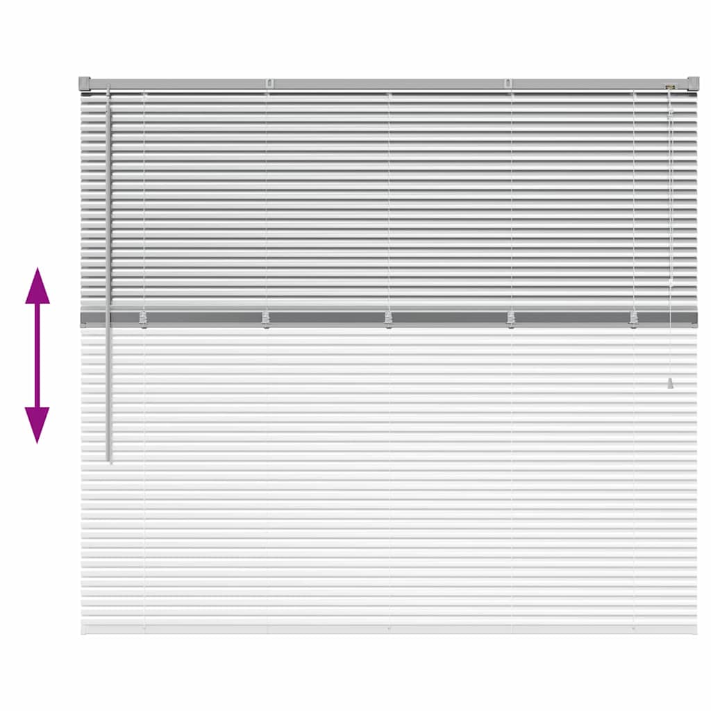 Persiana de Janela com cortinas Manual Prateado Alumínio