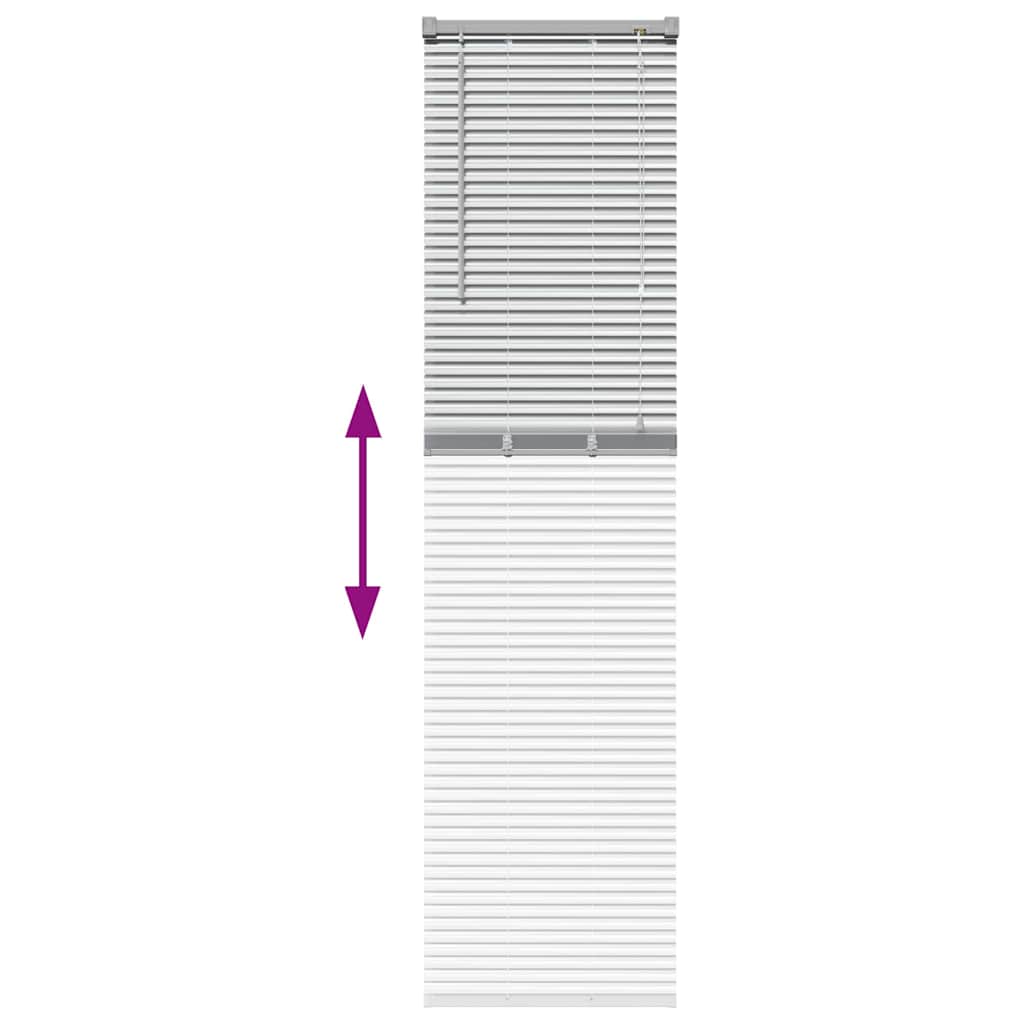 Persiana de Janela com cortinas Manual Prateado Alumínio