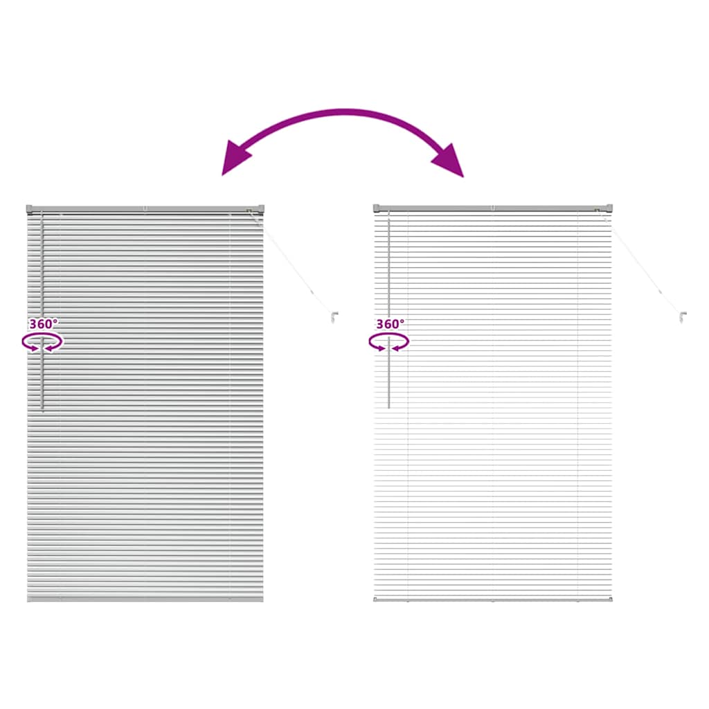 Persiana de Janela com cortinas Manual Prateado Alumínio