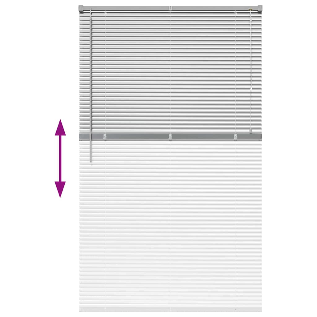 Persiana de Janela com cortinas Manual Prateado Alumínio