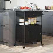 Carrinho de Cozinha Carvalho Preto 56 x 43 x 89.5 cm