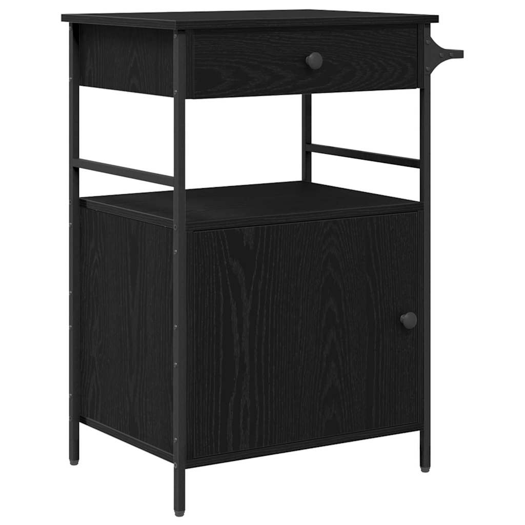 Carrinho de Cozinha Carvalho Preto 56 x 43 x 89.5 cm