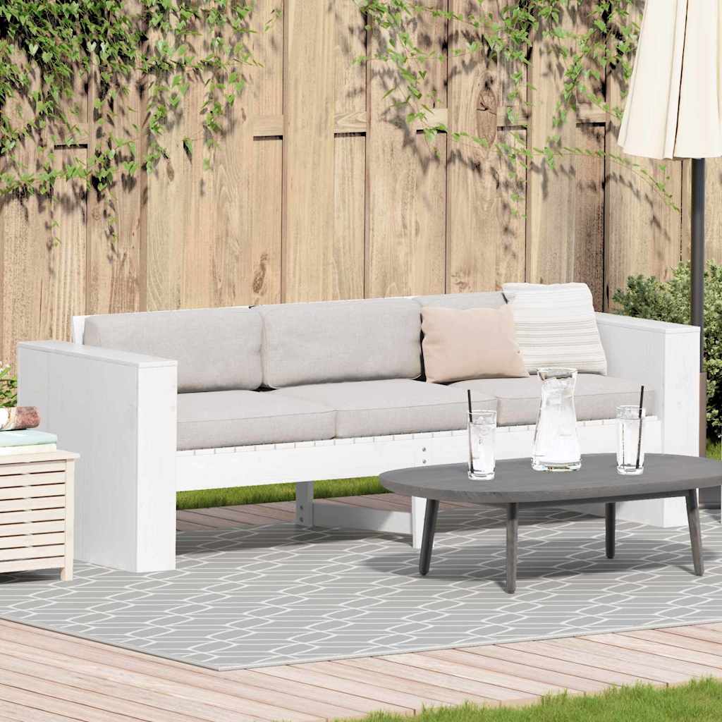Sofá de jardim Branco 185.5 x 60 x 62 cm