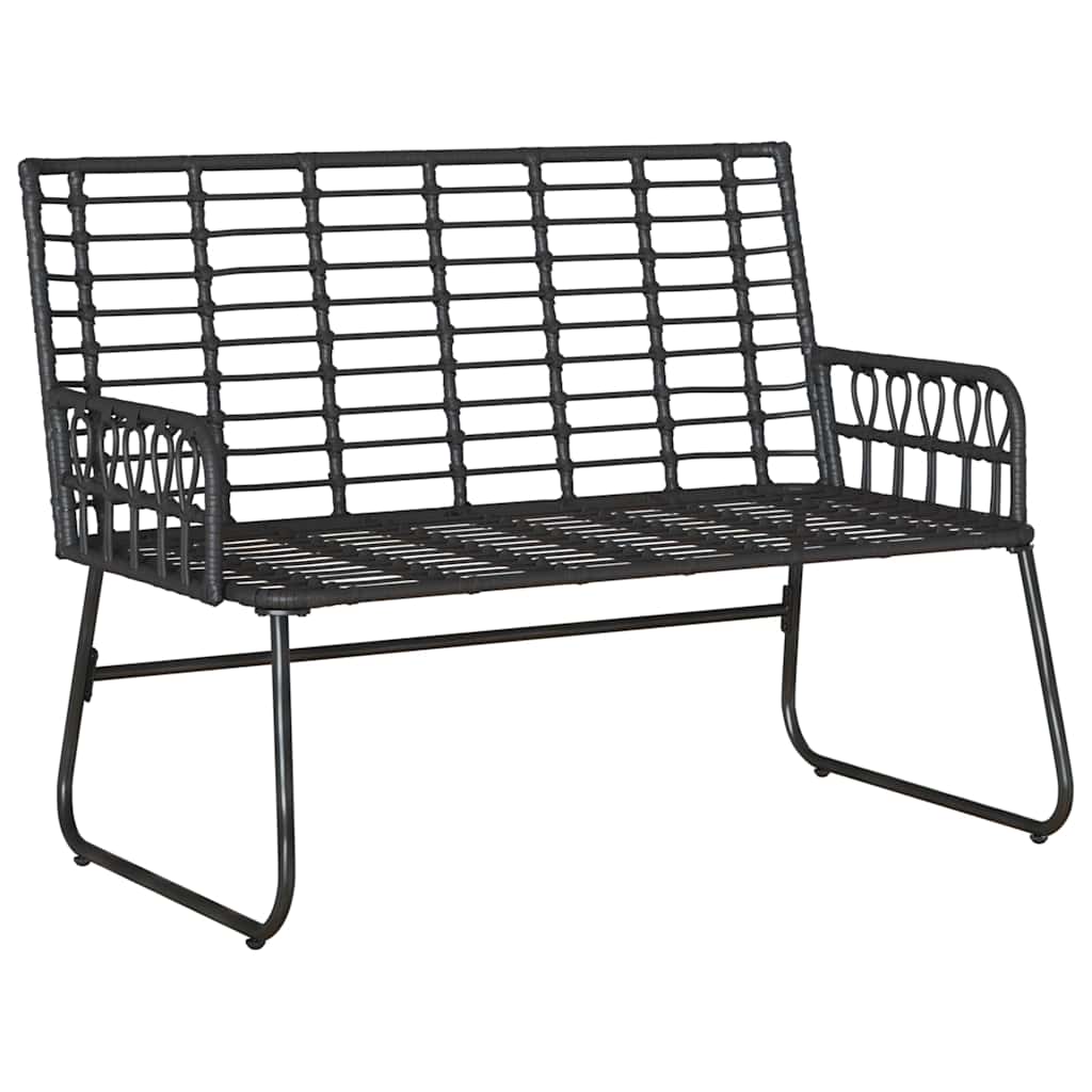 Banco de jardim Preto e Anthracite Rattan de poliéster, aço