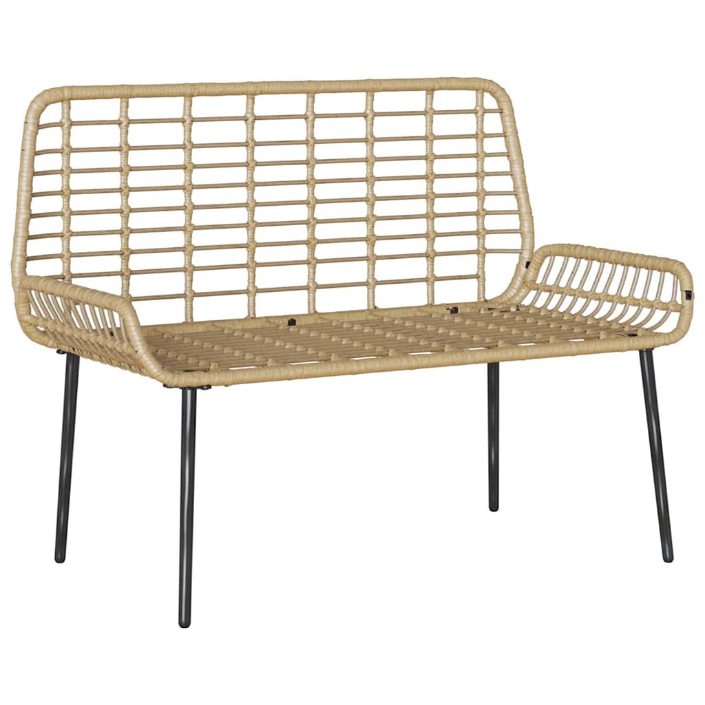 Banco de jardim Castanho Preto Creme Rattan de poliéster e aço