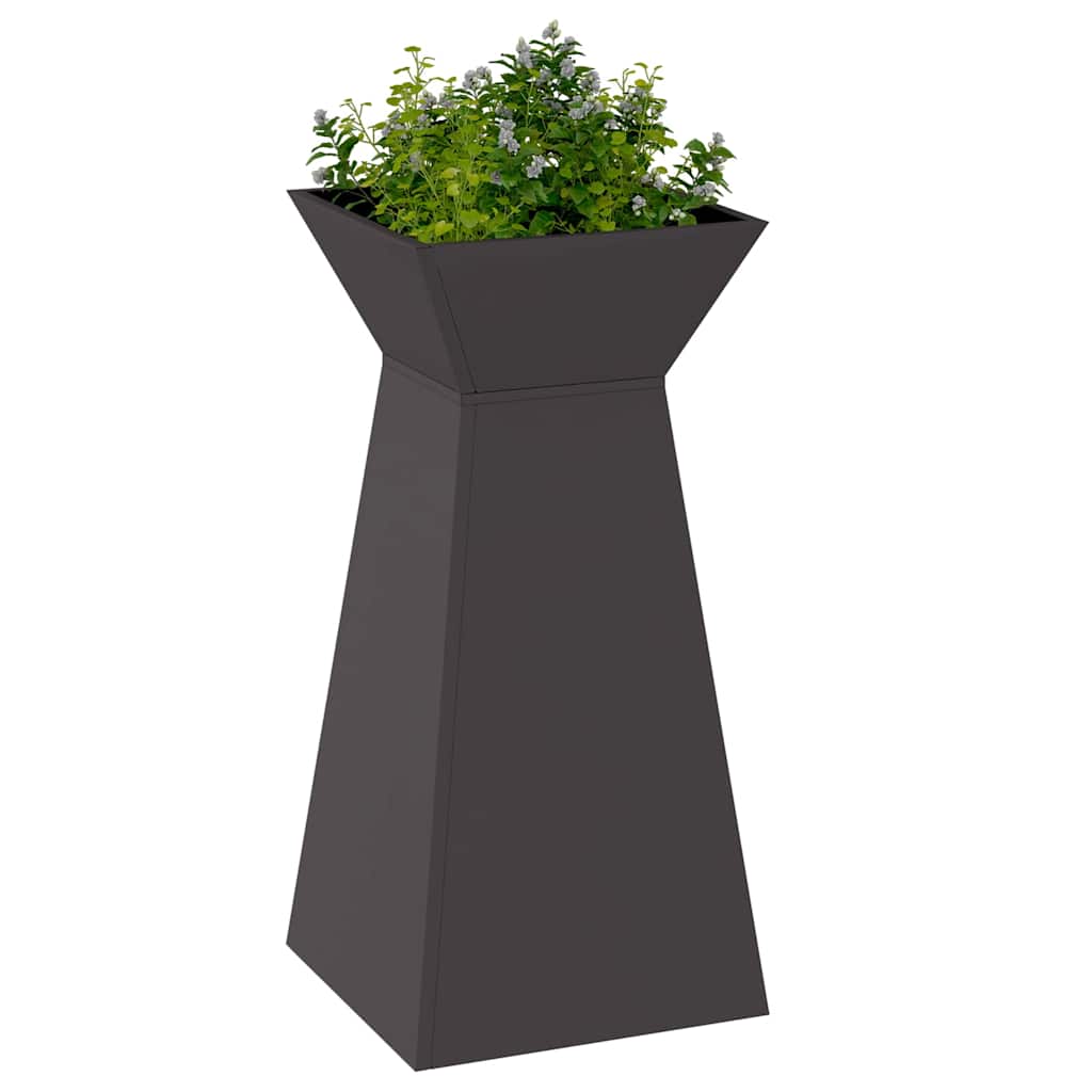 Vaso de Pilar Preto 35 x 35 x 73 cm Aço