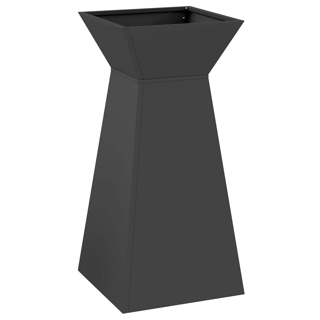 Vaso de Pilar 2 pcs Preto 35 x 35 x 73 cm Aço